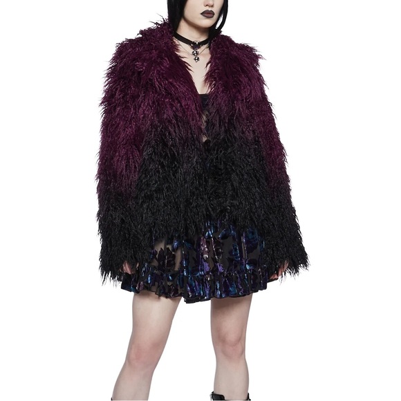 Widow I’d Die Again Faux Fur Ombré Jacket - Picture 3 of 4